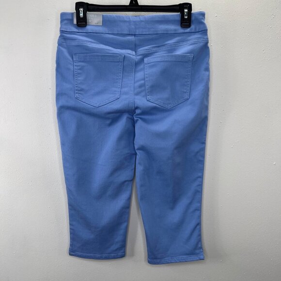 Chicos Pull On Capri Pants Denim Blue Veil 0 US 4 Stretch Cropped NWT - Picture 2 of 7